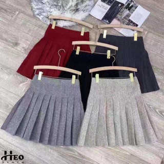 Chân váy len tennis xoè xếp li quảng châu