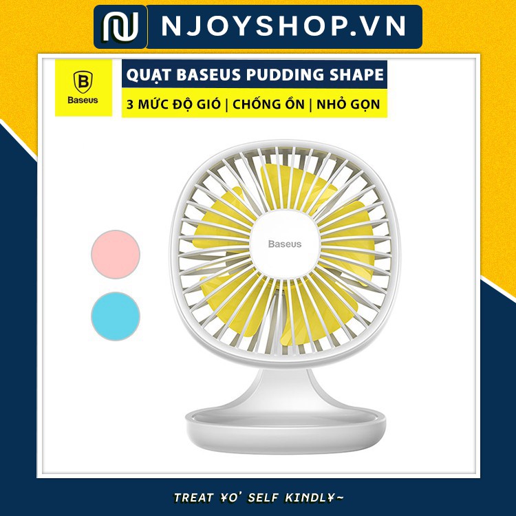 [3 MỨC TỐC ĐỘ] QUẠT BASEUS PUDDING-SHAPED CHÍNH HÃNG - QUẠT MINI ĐỂ BÀN CHỐNG ỒN | BigBuy360 - bigbuy360.vn