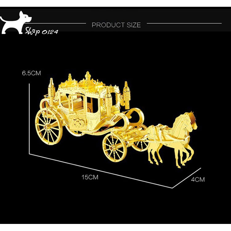 Đồ chơi lắp ghép mô hình 3D bằng thép Xe ngựa hoàng gia