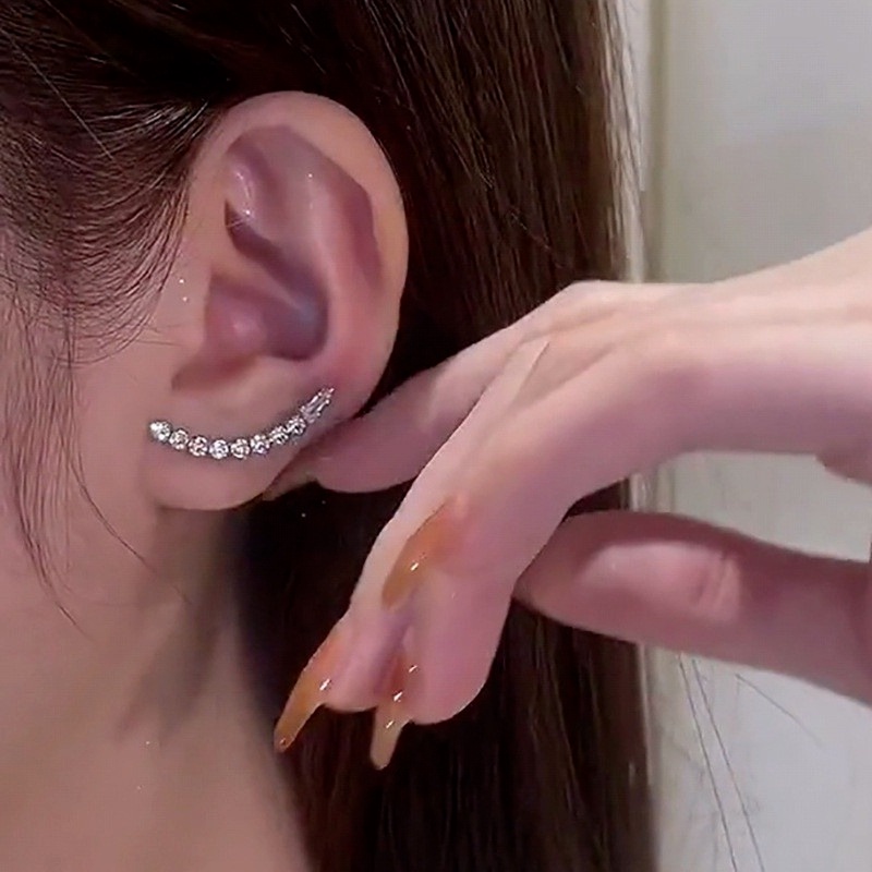 Khuyên Tai Chuỗi Tua Rua Dài Đính Đá Pha Lê