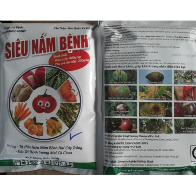 Thuốc trừ bệnh cây Mancozeb vàng gói 1kg