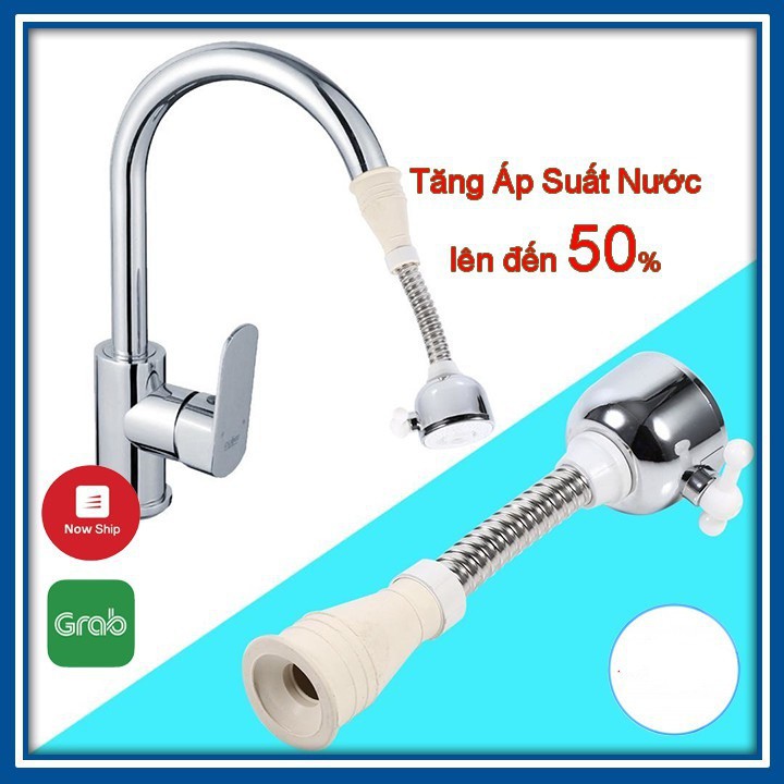 [rẻ vô địch]Đầu Nối Vòi Nước Tăng Áp Lực Nước Xoay 360 Độ Tiện Lợi