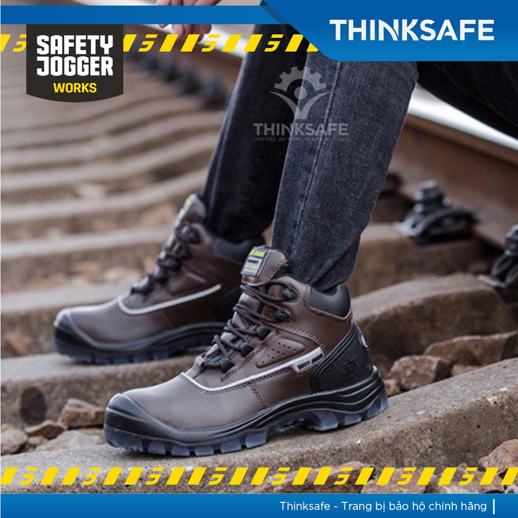 Giày bảo hộ lao động nam Safety Jogger Mars SB SRC cách điện 18KV, da thật cao cấp, cấu tạo phi kim nhẹ - Thinksafe