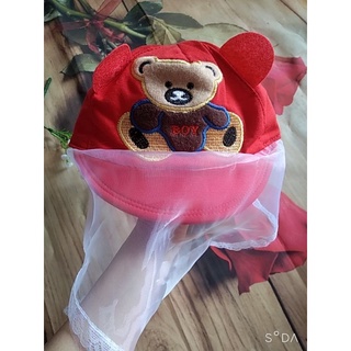 Mũ kèm khăn voan cho bé