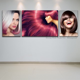 Bộ 3 tranh canvas trang trí tiệm làm tóc tặng kèm đinh treo tranh - khung hình phạm gia pg 179