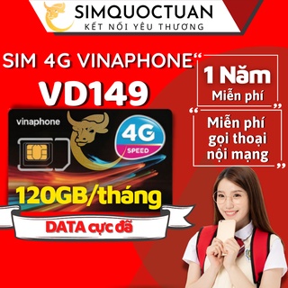 [Trọn gói data 1 năm] SIM VINAPHONE/ Viettel 4G 1 năm VD149 /D500/Umax50n, Miễn Phí Data 4GB 1 Ngày Sử Dụng