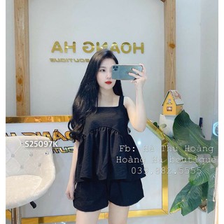 SET ÁO 2 DÂY ĐŨI CỘT NƠ LƯNG QUẦN SHORT