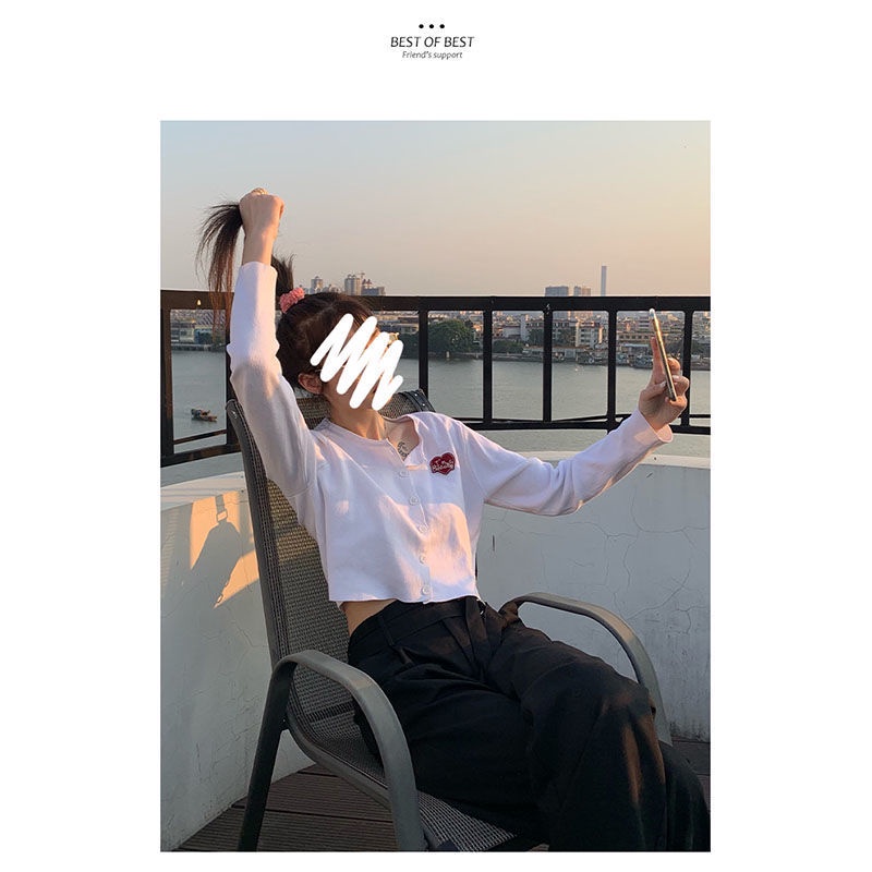 Áo cardigan dệt kim tay dài ôm dáng phong cách Hàn Quốc thời trang xuân hè cho nữ