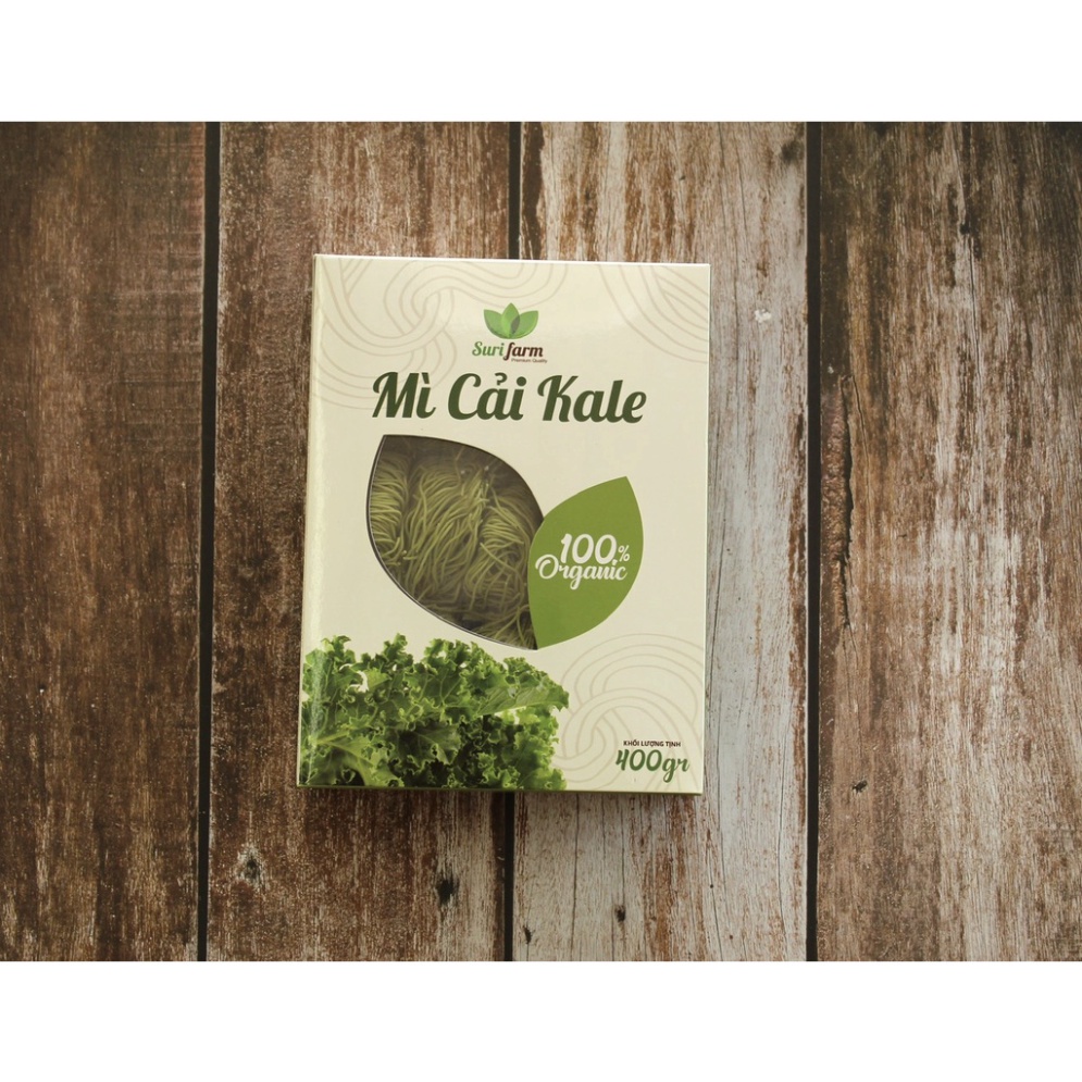 Mì cải Kale (cải xoăn) hữu cơ Surifarm/Mì tươi ăn liền 400gr/hộp=15 vắt ăn kiêng, giảm cân,healthy