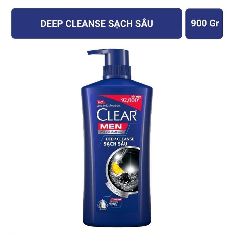 Dầu gội Clear Men sạch gàu và ngăn gàu sạch sâu 900g