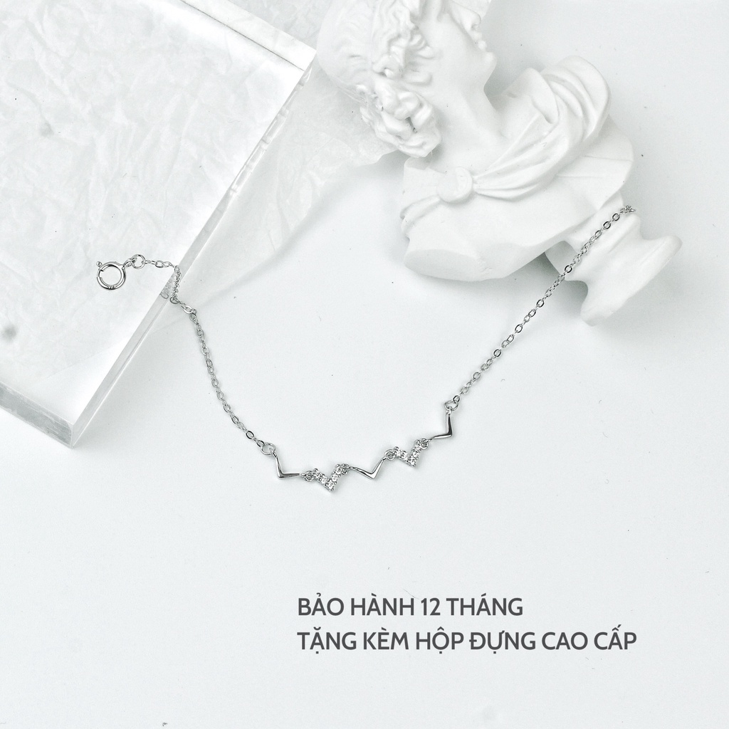 Vòng tay bạc Miuu Silver, lắc tay nữ Zigzac Bracelet