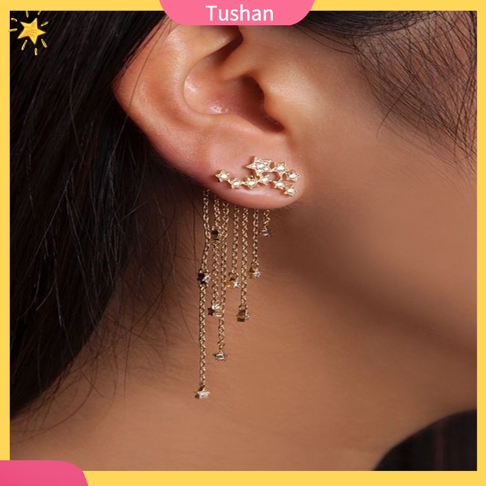 Khuyên tai tua rua hình ngôi sao xinh xắn dành cho nữ