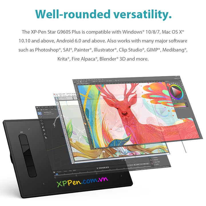 Máy tính bảng vẽ XP-PEN STAR G960S Hàng chính hãng XPPEN