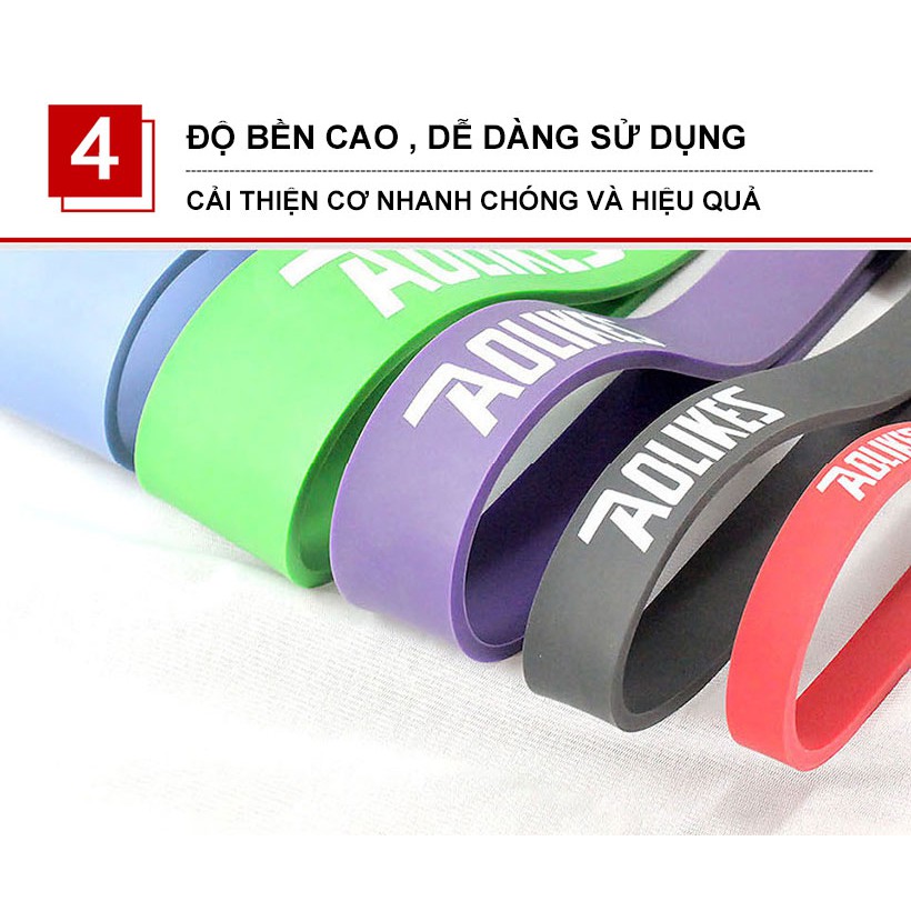 Dây Kháng Lực, Dây Đa Năng Hỗ Trợ Tập Luyện Tập Gym Thể Hình Power Band Aolikes Chính Hãng AL3602