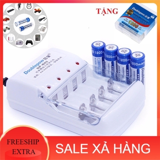 Sạc pin aa, pin aaa, Bộ 4 Pin Tiểu Sạc AA 1200mAh + Sạc Pin
