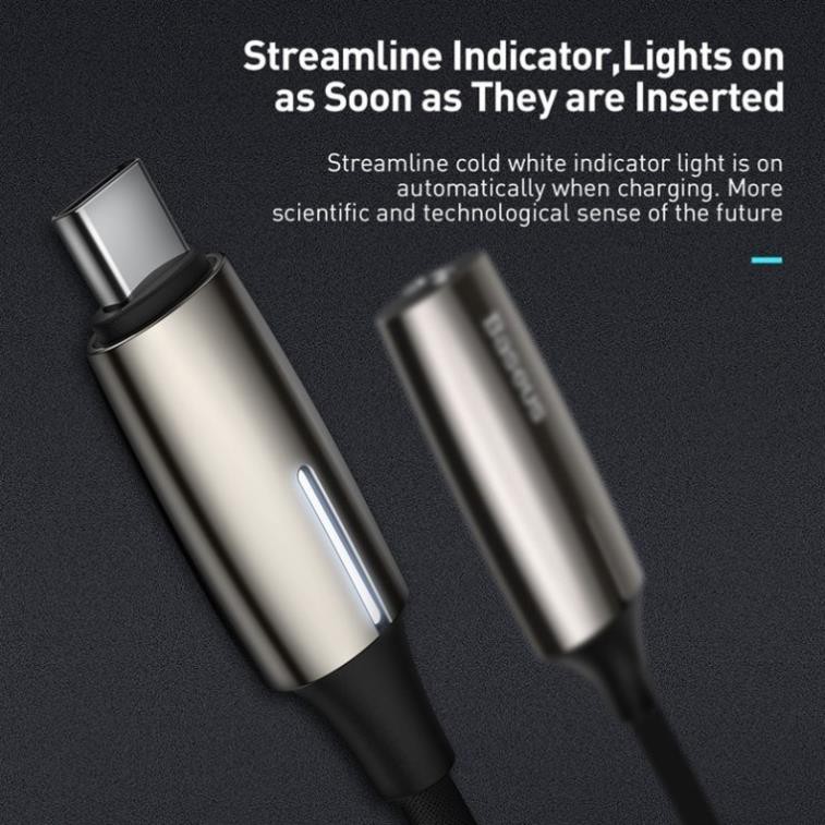 Jack chuyển cổng Baseus L60 chuyển Type C sang Audio 3.5mm và Type C,nghe nhạc chất lượng cao HiFI và sạc đồng thời