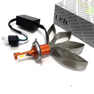 Đèn Pha Led 2 Tim H4 Râu Tản Nhiệt