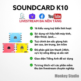 Bộ Combo Mic Thu Âm Hát Livestream Soundcard XOX K10 2020 & Mic TAKSTAR PC K200 ⚡BH 1 NĂM⚡ Thu Âm Điện Thoại Máy Tính