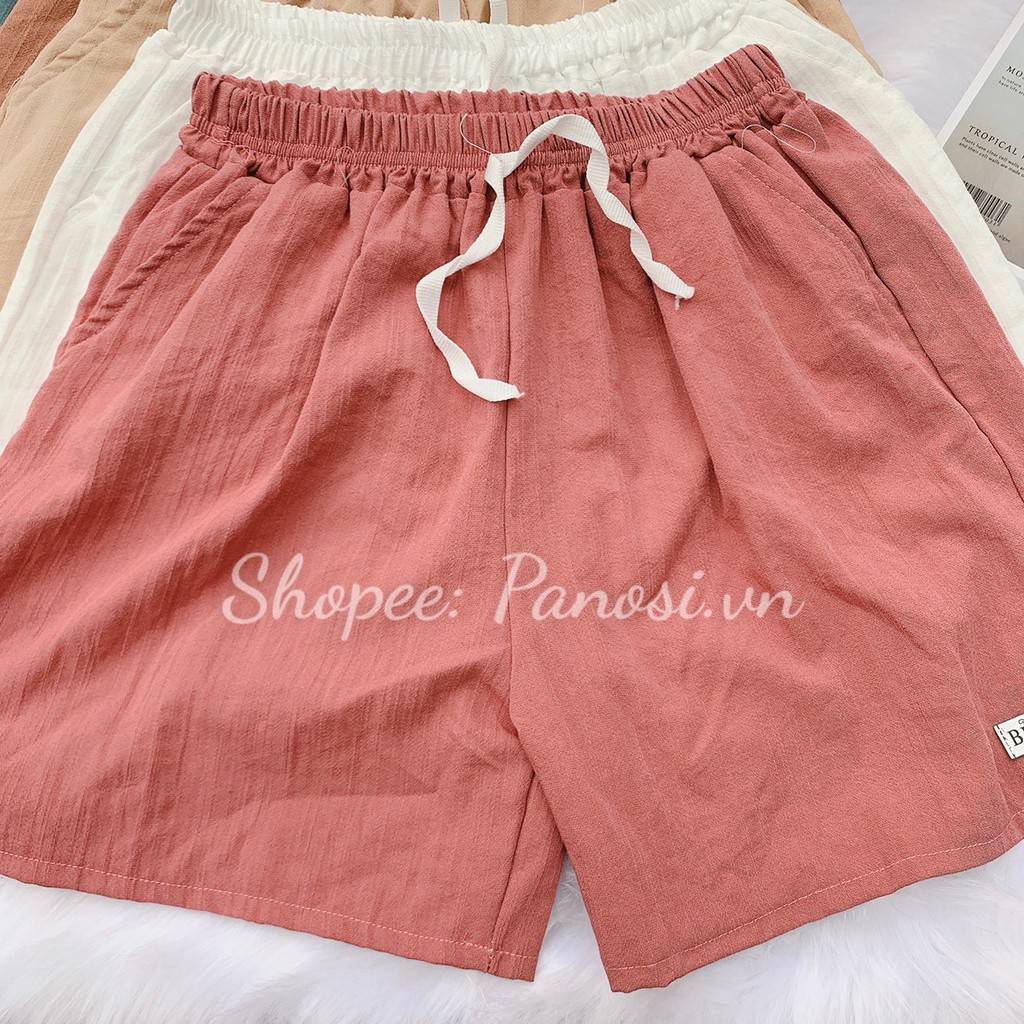 quần đùi nữ mặc nhà ống rộng quần short ngắn chất vải đũi thấm hút mồ hôi - Q342 | BigBuy360 - bigbuy360.vn