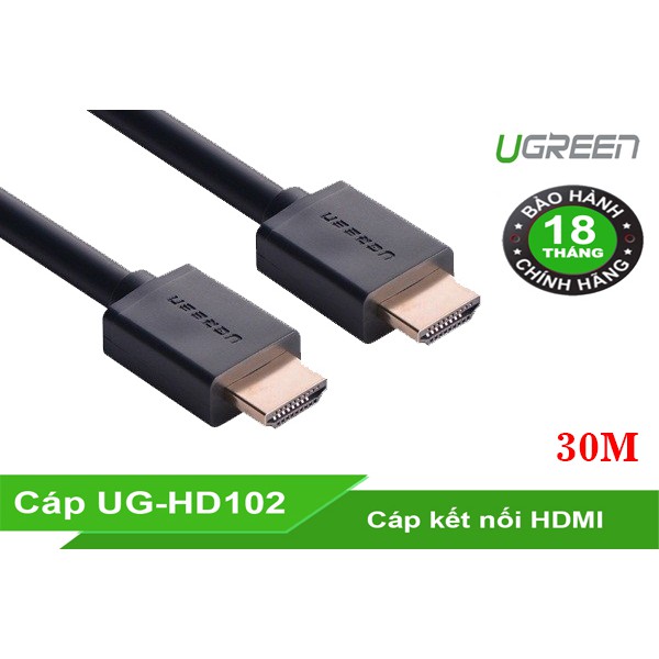 Cáp HDMI dài 30M cao cấp hỗ trợ Ethernet + 4k 2k HDMI chính hãng Ugreen UG-10114