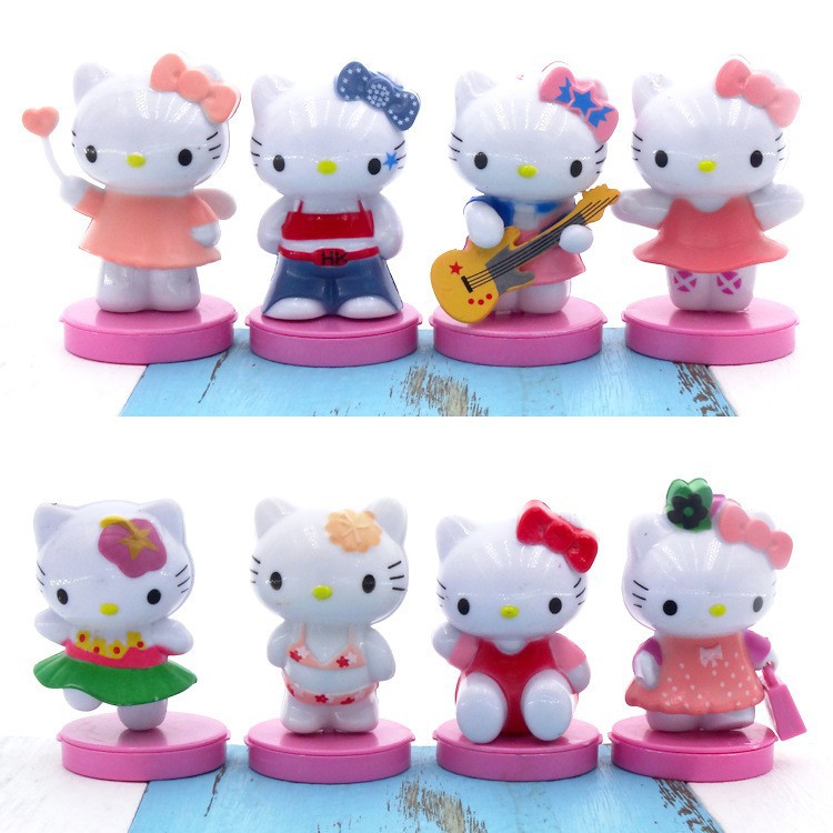 Set 8 Tượng Hello Kitty Mini Dễ Thương Cho Bé