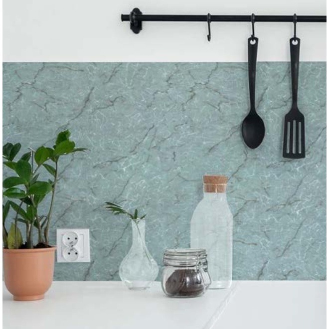 Decal giấy dán tường ĐÁ XANH VÂN HỒNG khổ 45cm keo sẵn