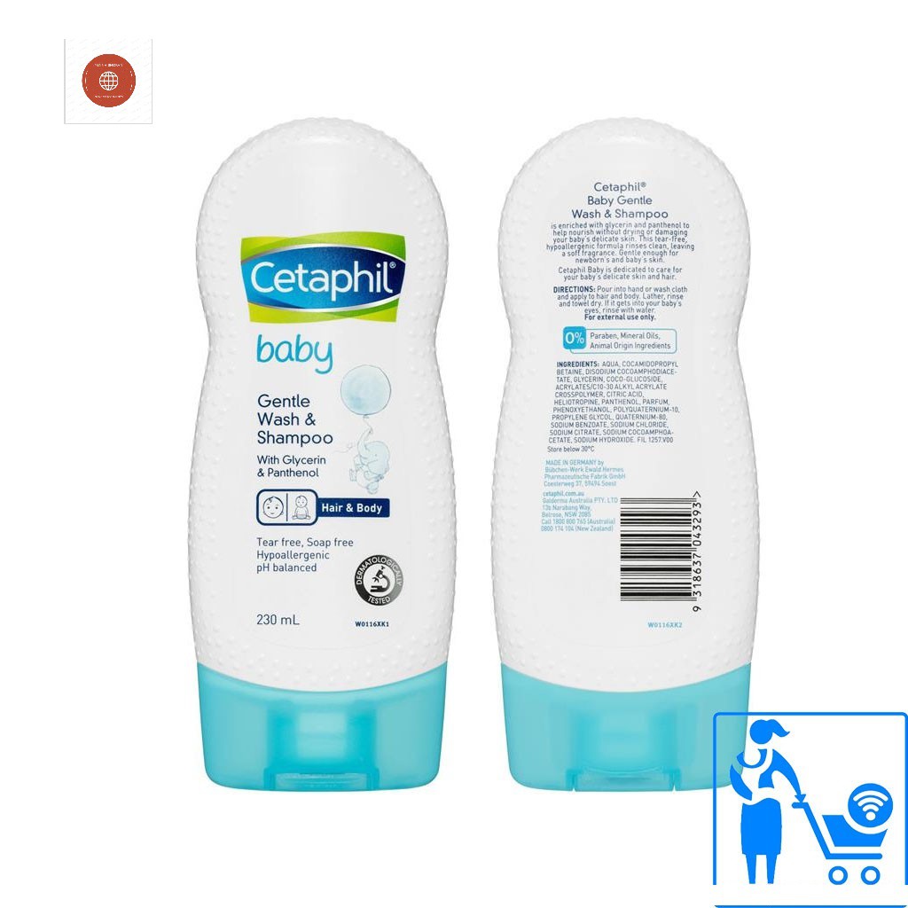 Sữa tắm gội toàn thân Cetaphin baby 230ml - Úc