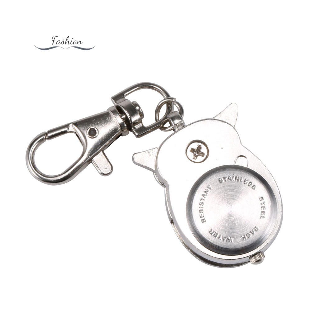 Đồng hồ bỏ túi kiêm móc khóa hợp kim hình cú mèo xinh xắn