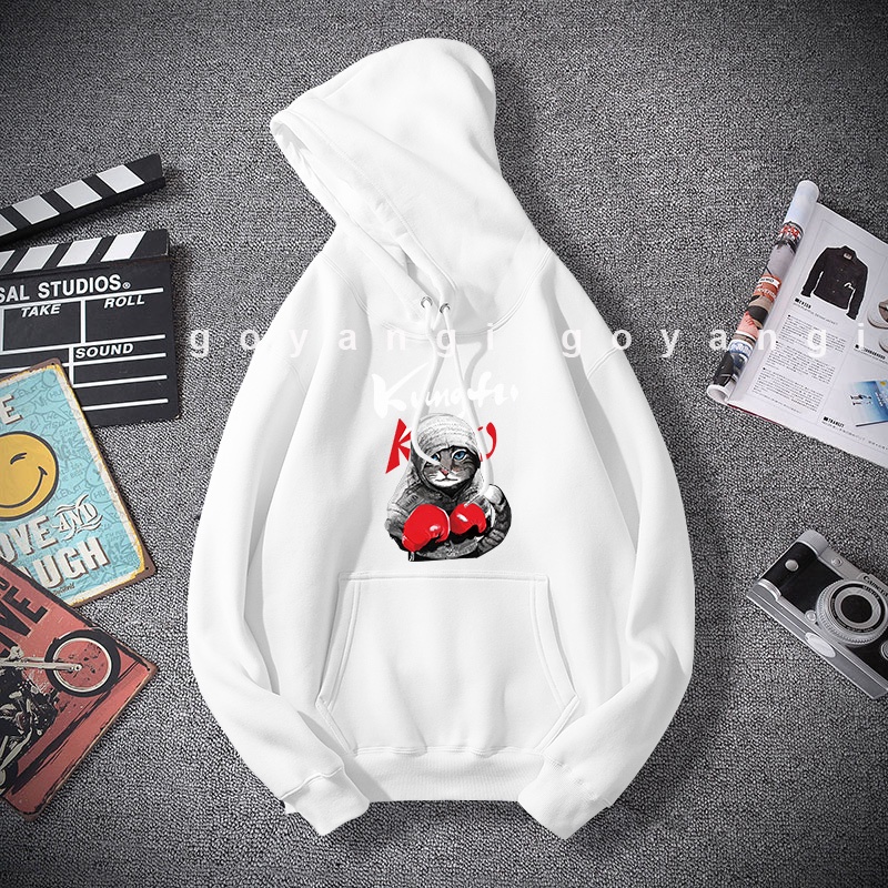 Áo Hoodie GYG Unisex Cat Kungfu Form Rộng Oversize Phong Cách Hàn Quốc