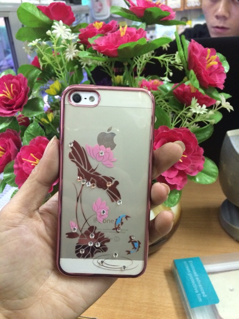 Ốp ip5/5s Hoa sen Đính Đá