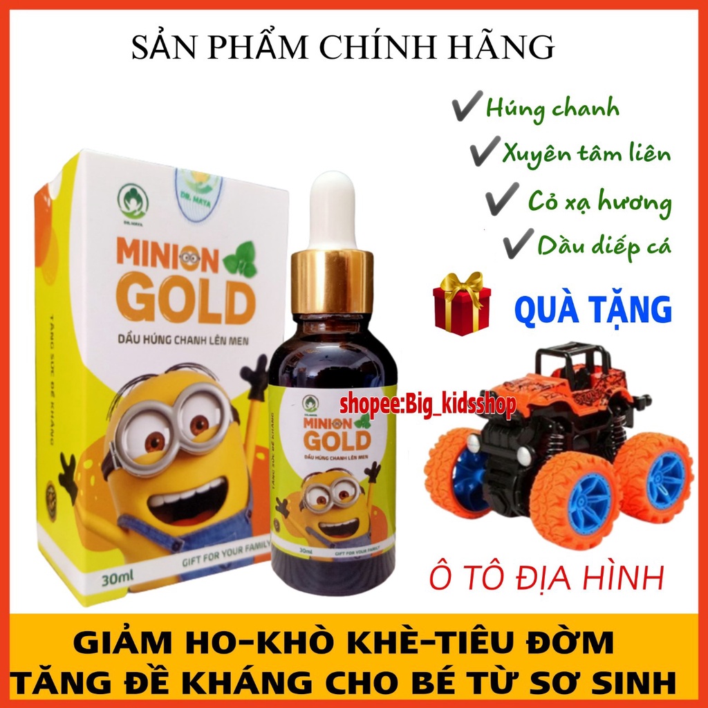 Dầu húng chanh minion 30ml- Tinh dầu húng chanh minon tặng set khăn có cúc bấm