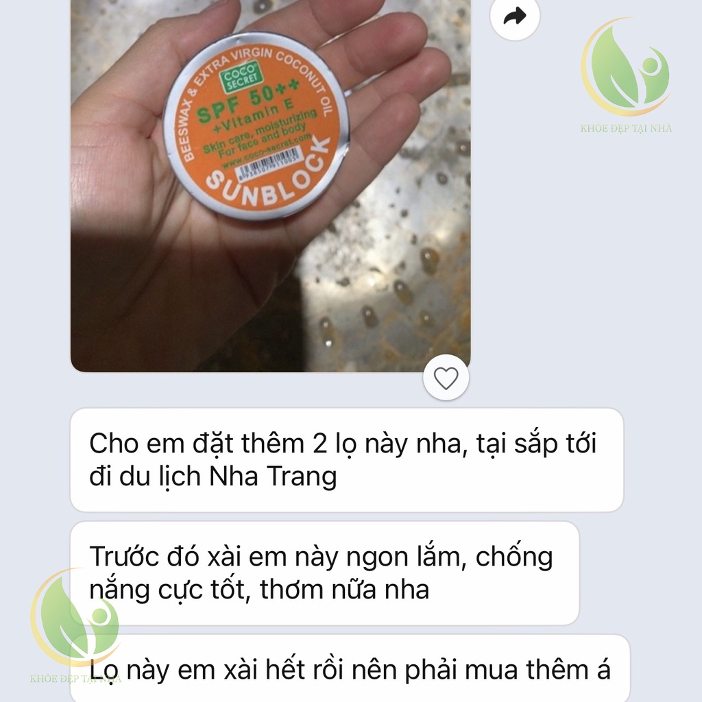 Kem chống nắng dầu dừa, dưỡng ẩm, chống lão hóa, kem chống nắng dầu dừa Coco Secret Sunblock 50+++ chính hãng