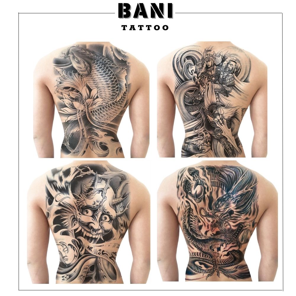 Hình xăm 15 ngày full lưng hình xăm tạm thời dễ dàng sử dụng lên hình nhanh giữ hình lâu hình xăm tạm thời