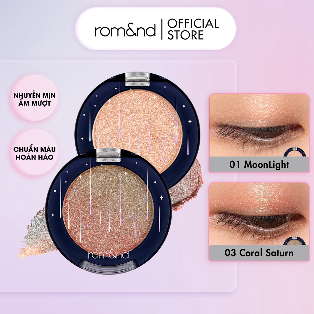 [Rom&amp;nd] Phấn nhũ mắt đơn Hàn Quốc Romand The Universe Glitter Shadow 1.2g