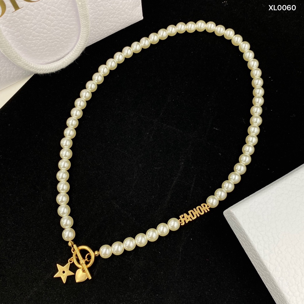 Dây Chuyền Mặt Ngôi Sao Đính Ngọc Trai Phong Cách Retro Thời Trang 2022