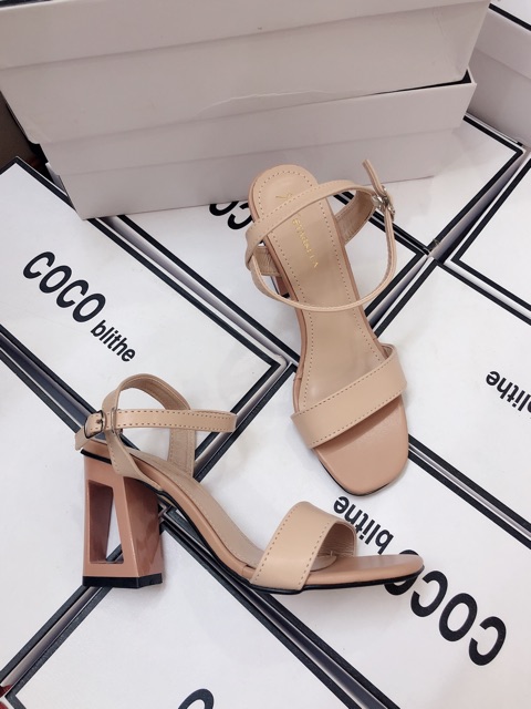 Sandal gót trụ 7p