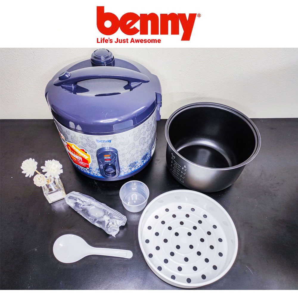 [Mã ELHADEV giảm 4% đơn 300K] Nồi Cơm Điện Benny BR-MVN187, Black, 1.8 Lít, 700W