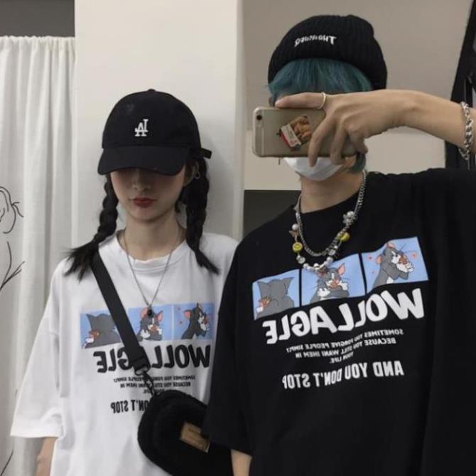 Áo thun nam nữ unisex tay lỡ AD69 Tom&Jerry, áo phông tay lỡ unisex form rộng oversize streetwear