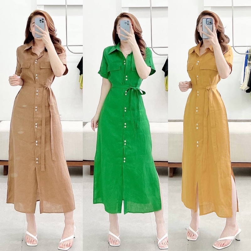 Đầm maxi suông sơmi
