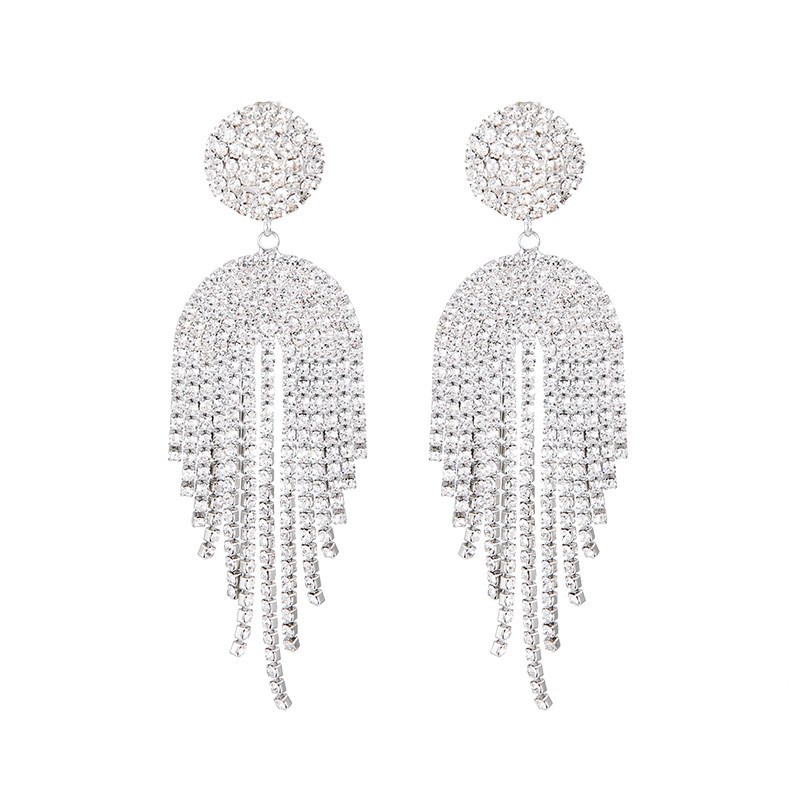 Hoa Tai Dáng Dài Hình Mặt Trăng Và Ngôi Sao Đính Đá Mạ Bạc 925 Cho Nữ