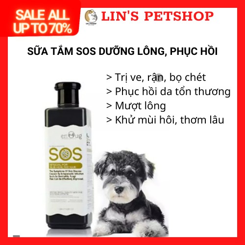 [🛵FREESHIP][CHÍNH HÃNG ] SỮA TẮM SOS CHO CHÓ 530ml trị và phòng ngừa ve rận, thơm lâu