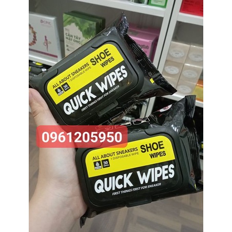 ⚡👟 Khăn Lau Giày Siêu Tốc Quick Wipes - Khăn Lau Vệ Sinh Giày Thể Thao Sneaker Chính Hãng