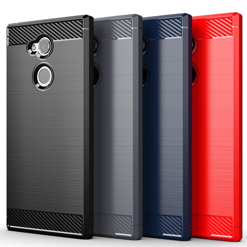 Ốp điện thoại họa tiết sợi carbon mềm cho Sony Xperia XZ3 XZ1 XZ2 Compact / Premium XA1 XA2 Plus / Ultra