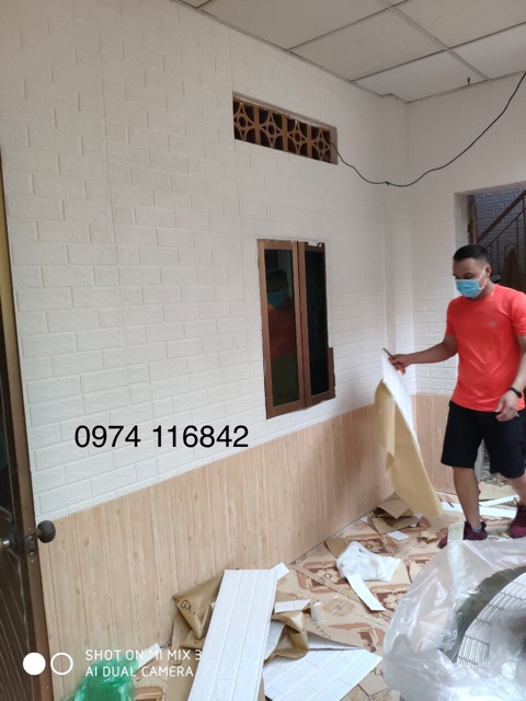 Xốp dán tường giả gỗ khổ 70x77cm dày 5mm | BigBuy360 - bigbuy360.vn