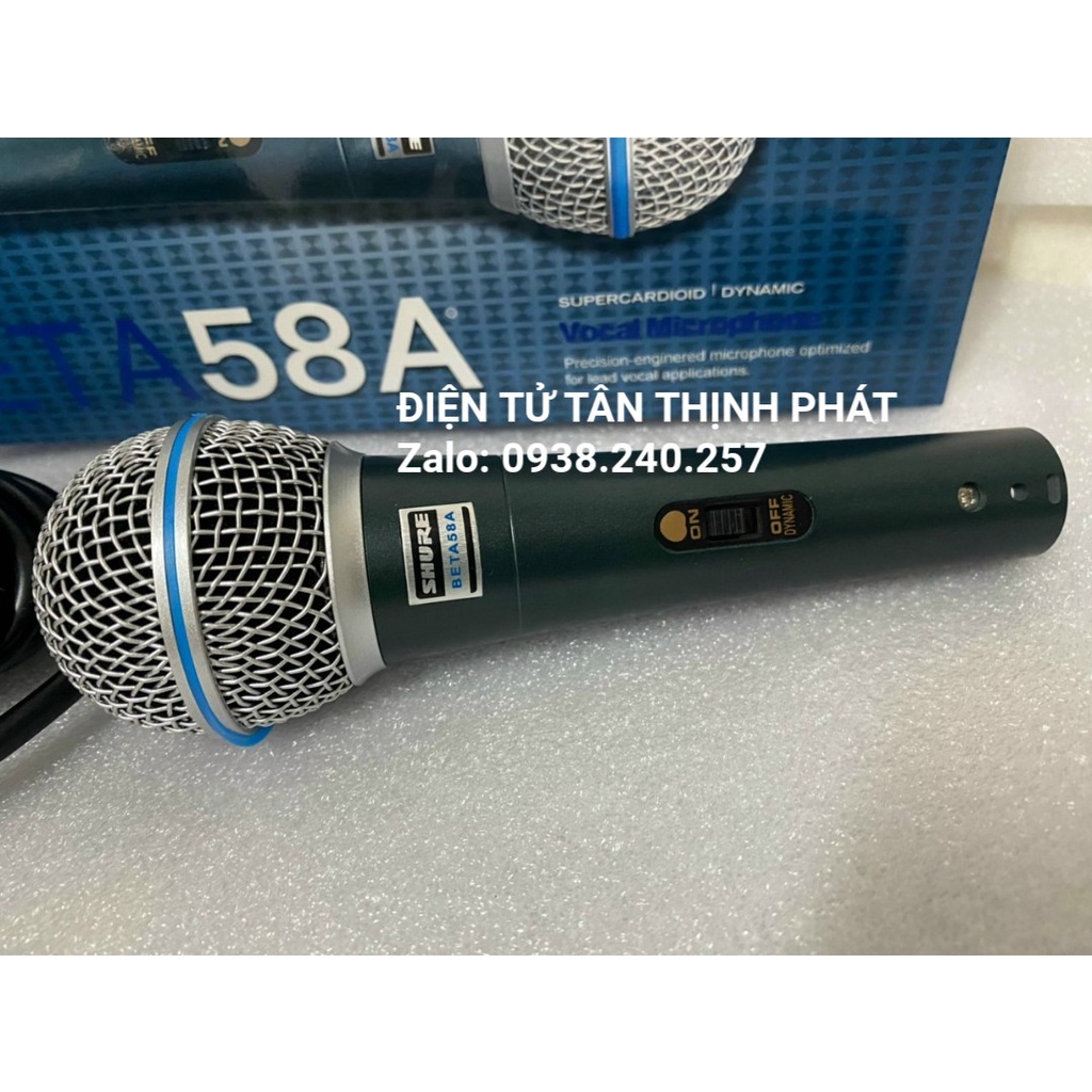 Micro có dây shure BETA 58A kèm dây cho micro, hát nhẹ, hút âm - shure beta58a - shure beta58