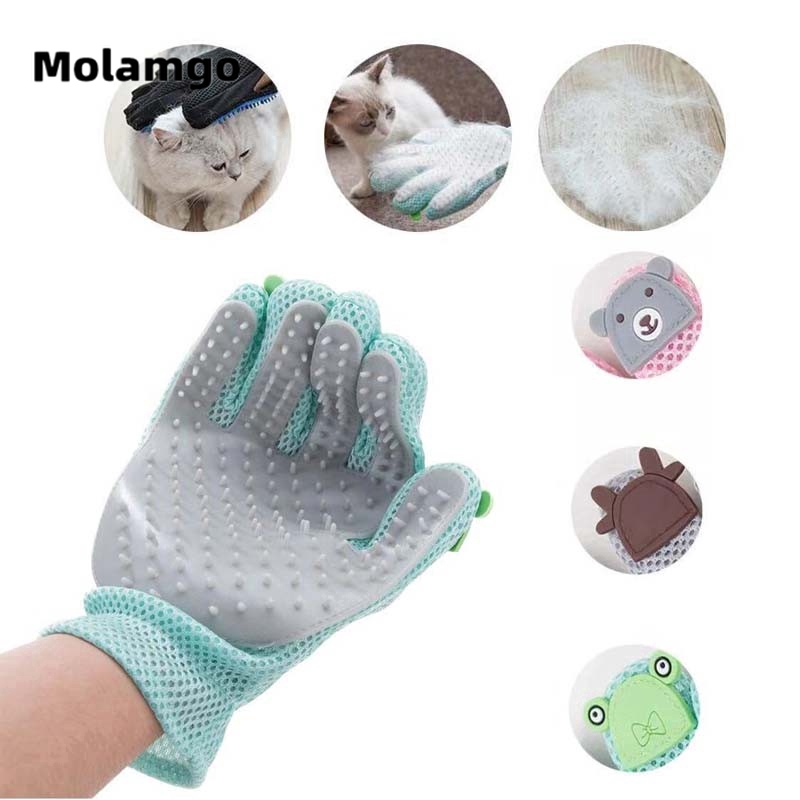 MOLAMGO  Găng Tay Silicon Chải Lông Mát Xa Cho Thú Cưng