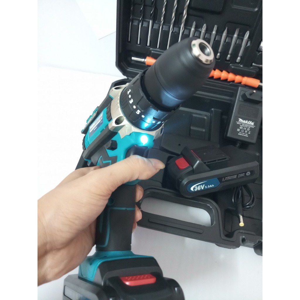 Máy khoan pin Makita 36V 3 chức năng, 100% lõi đồng, Tặng bộ phụ kiện 24 chi tiết