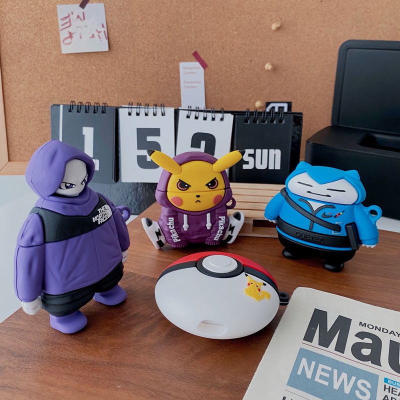 🔥In Stocks Pokémon AirPods Pro Case Earphone Protective Case Pikachu Mew-two Apple Wireless Bluetooth Headphone Case Pokeball Snorlax Soft AirPod Cover Mr.Mime Earbuds Shockproof Casing