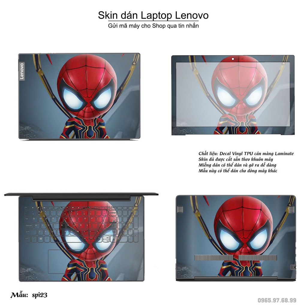 Skin dán Laptop Lenovo in hình người nhện Spiderman _nhiều mẫu 2 (inbox mã máy cho Shop)