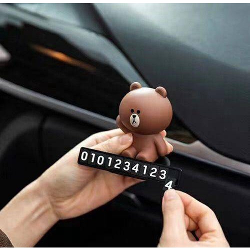 Bảng Ghi Số Điện Thoại Gấu Brown, Thỏ Coni，Vịt Sally 3D Dễ Thương Đặt Taplo Ô Tô
